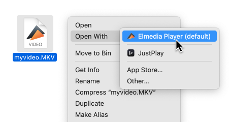 Elmedia Player を使用して MP4 ファイルを開きます