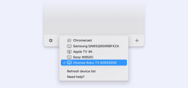  Seleccione el dispositivo de red que reflejará su Mac.