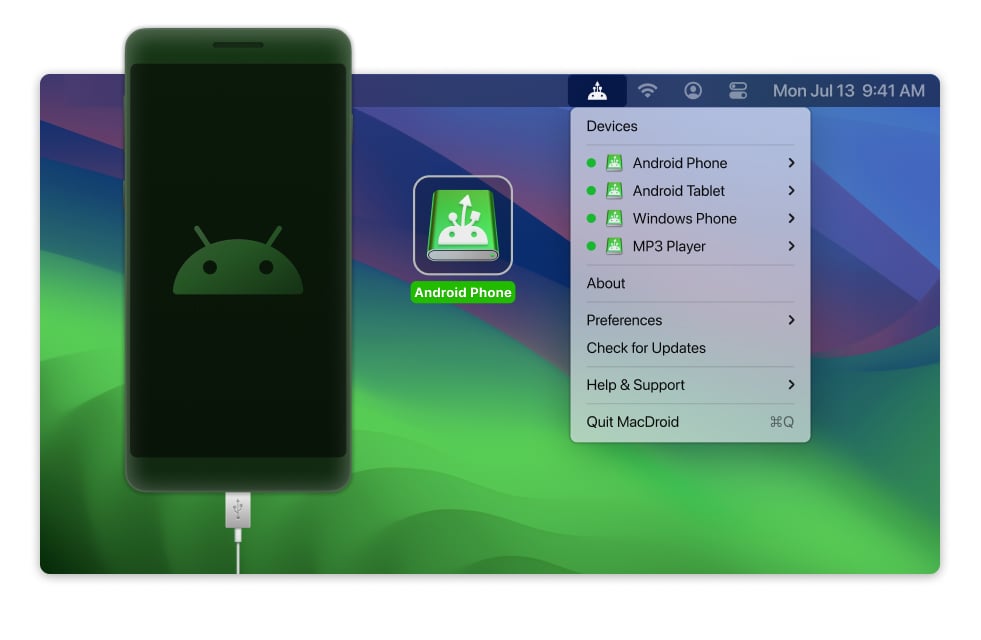 Transfer photos from android to mac using Third-Party solution MacDroid
